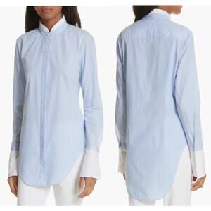 Rag & Bone Allie Stripe Long Sleeve Cotton Button-Up Shirt Blue Women's Size S